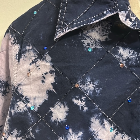 NWOT Free People/ RILEY Vintage Embellished Buttondown Shirt Sz XS Z464 - Picture 4 of 4